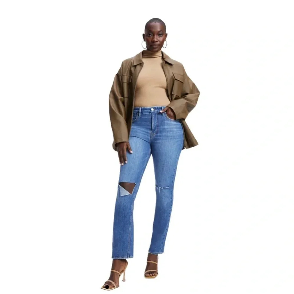 NWT Good American Good Icon in Indigo Sz 18